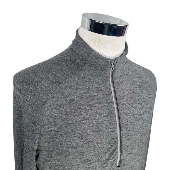 Lululemon Surge Warm Half Zip Top Men's Large Gray Long Sleeve Thumbholes Slim - Picture 2 of 9